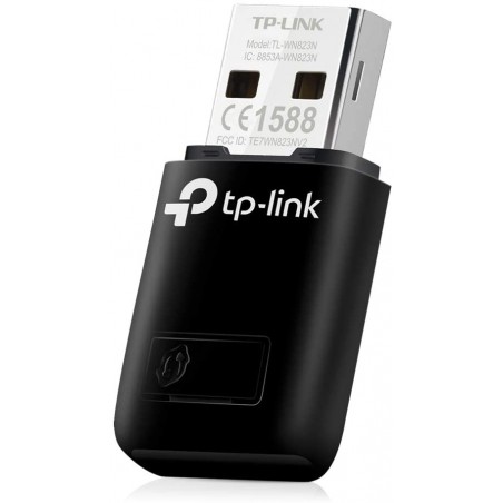 TP-Link Clé WiFi Puissante N300 Mbps, mini adaptateur USB wifi, dongle wifi, Bouton WPS, Noir