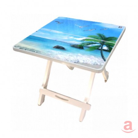 Ferdi Plast Table De plage Pliable Transportable-Palmier