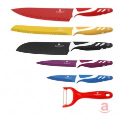 Ensemble de couteaux de cuisine colorés avec éplucheur en céramique