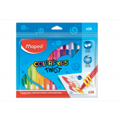 CRAYONS CIRE COLOR'PEPS TWIST 24 COULEURS "MAPED"
