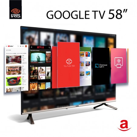 IRIS Téléviseur 58’’- LED 58G5010 UHD GOOGLE TV  – Garantie 2 Ans – GOLD