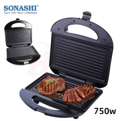 SONASHI Presse Panini et Barbecue 2 Faces 750W SGT-853