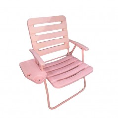 Chaise De Plage Pliable Avec Porte Gobelet ROSE CLAIRE