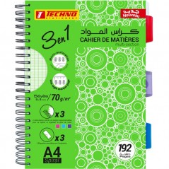 CAHIER DE MATIERES 3EN1 SEYES 08mmx08mm 70g 192 PAGES "TECHNO"