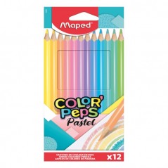 CRAYONS DE COULEUR PASTEL X12 COLOR'PEPS "MAPED" REF: 832069