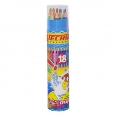 CRAYONS DE COULEUR WOW CREA EFFAÇABLE BOITE DE 18 PCS "TECHNO" REF: 6927