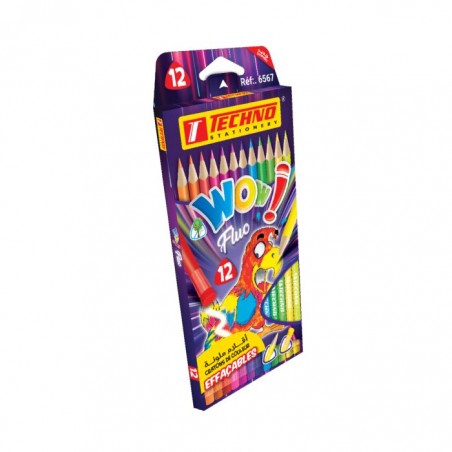 Crayons de couleurs WOW 12 couleurs "TECHNO" REF: 6567