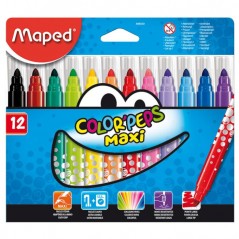 FEUTRE COLOR'PEPS MAXI COLOR'PEPS MAXI 12 COULEURS "MAPED" REF: 846020