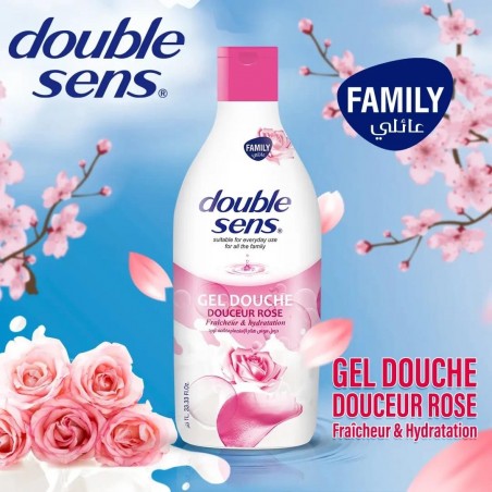 Gel douche double sens family parfum rose