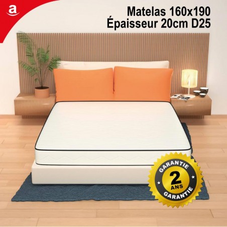 Matelas 160x190 Épaisseur 20cm D25